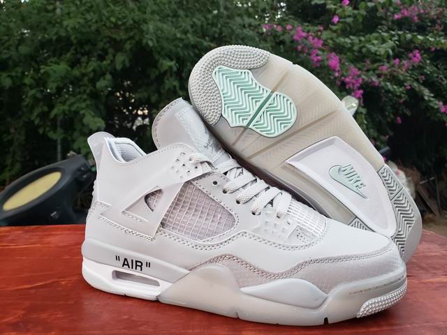 Air Jordan 4 Off White Men Basketball Shoes-69 - Click Image to Close
